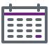 Icon illustration of a calendar for investment planning