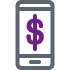 Icon illustration of a mobile device being used to access online banking and mobile banking app