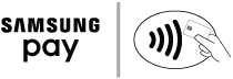 Illustration of the Samsung Pay logo and digital payments emblem