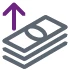 Icon illustration of money and funds increasing from a bank loan