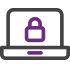 Icon illustration of a lock on a laptop screen for Fraud Mitigation services