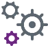 Icon illustration of gears turning for Specialized Industries