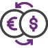 Icon illustration of foreign and American currencies for Foreign Exchange
