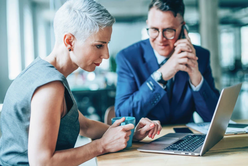 A meeting with a client and their banker