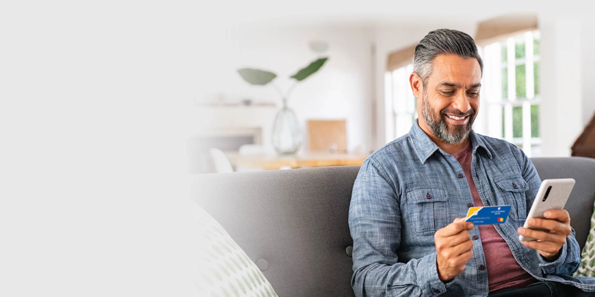 A client activating his new debit card