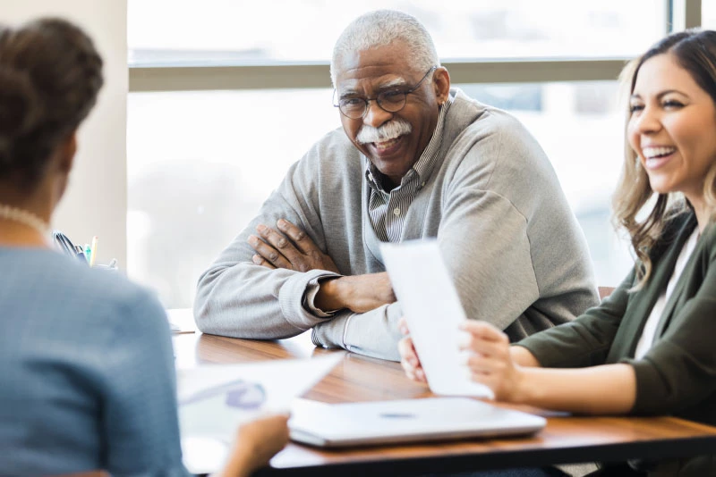 A client meeting with his Banker